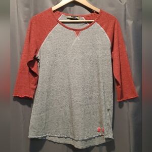 Under Armour Red and Gray Raglan Shirt